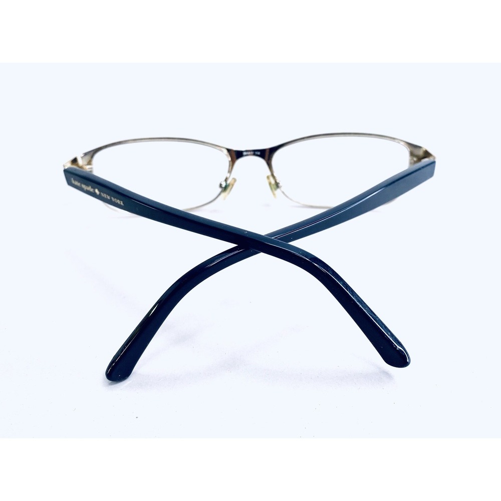 Kate Spade Blue Gold Cat Eye Glasses Polka Dot Temples Ambrosette 54 17 135 - Picture 6 of 11